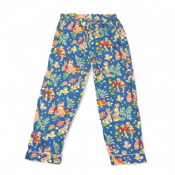 Print Fresh Tea Party 100% Organic Cotton Maximalist Long Pajama Set Size Large - Picture 5 of 8